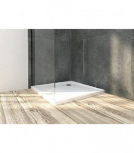 BAU Receveur carre Ultra plat en acryl. blanc LxlxH: 800x800x47 mm