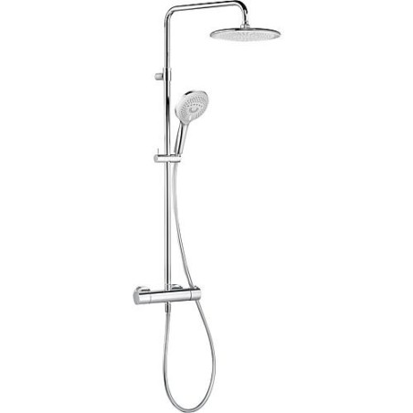 Systeme douche Kludi Freshline chromé, avec thermostat, hauteur reglable, 950-1250mm