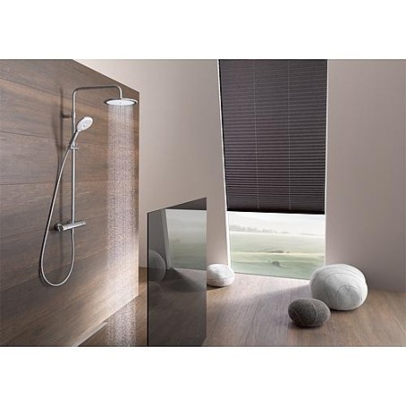 Systeme douche Kludi Freshline chromé, avec thermostat, hauteur reglable, 950-1250mm