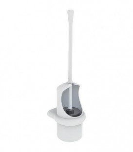 Garniture de brosse WC en nylon couleur : Blanc 19 fixation et systeme anti-vol inclus