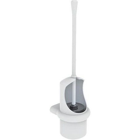 Garniture de brosse WC en nylon couleur : Blanc 19 fixation et systeme anti-vol inclus