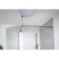 Barre rideau de douche Normbau Cavere, 1200x1200mm, anthracite métallique, sans suspension plafond