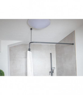 Barre rideau de douche Normbau Cavere, 1000x1000mm, anthracite métallique, sans suspension plafond