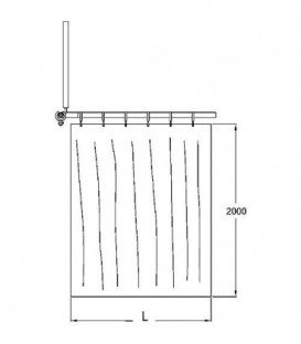 Rideau de douche 100% polyester 3600x2000mm - blanc 19 avec structure convient pour 93 065 99