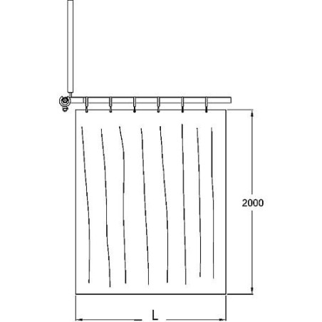 Rideau de douche 100% polyester 3600x2000mm - blanc 19 avec structure convient pour 93 065 99