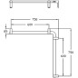 Main courante de douche Cavere 750x750mm, avec fixation alu anthra-métal 95