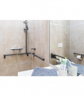 Main courante de douche Cavere 1100x1100x1200,avec sup douc+fix alu ant-métal95