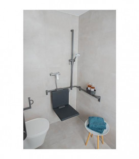 Main courante serie Cavere en alu, anthracite 95 750x750x1200, avec support douche et fix