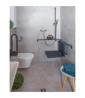 Main courante serie Cavere en alu, anthracite 95 750x750x1200, avec support douche et fix