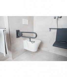 Barre d appui rabattable Normbau, Cavere Vario, 600 mm metallique anthracite