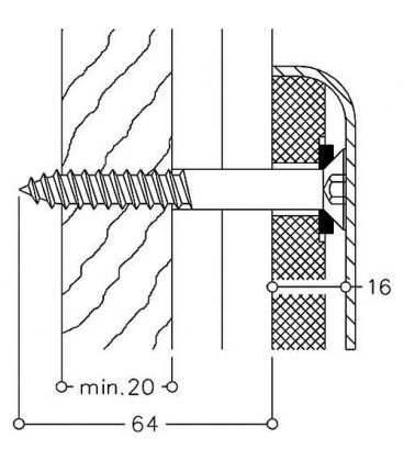 Kit de fixation pour installation murale pour plaque en bois, pour serie Nylon