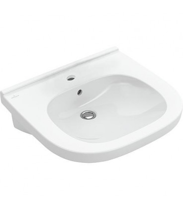 Vasque VetB O.Novo Vita avec trop-plein, 550x550mm, blanc Trou de robinet central