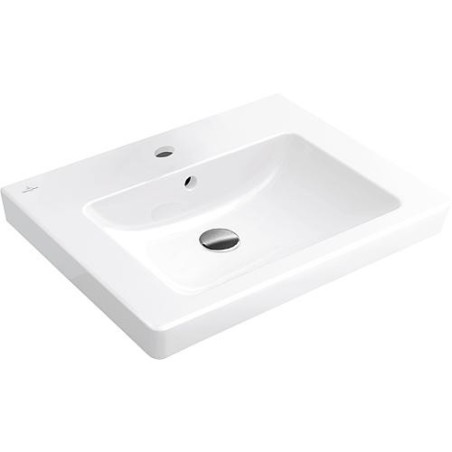 Vasque Subway 2.0 sur meuble blanche avec trop-plein et trou Lxl  :  470x650mm