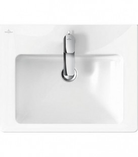 Vasque sur meuble Subway 2.0 blanche avec trop-plein et trou Lxl  :  440x550mm
