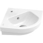 Lave-mains d'angle Subway 2.0 blanc avec trop-plein et trou long diagonale  :  320mm