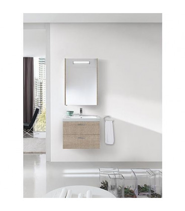 Kit de meubles de bain EKRY serie MBK, tranche ecru 2 tiroirs