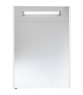 Armoire a miroir avec cache lumineux, blanc brillant, 1 porte butee droite, 600x750x188mm