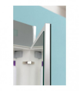 Armoire a miroir avec cache lumineux, blanc brillant, 1 porte butee droite, 600x750x188mm