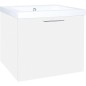 Meuble sous vasque + vasque minerale EKRY, blanc mat 1 tiroir 610x550x510mm