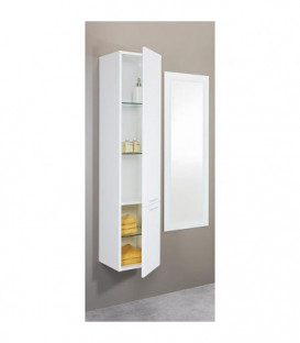 Colonne MBK 2 portes blanc brillant, butée à droite 350x1625x370mm