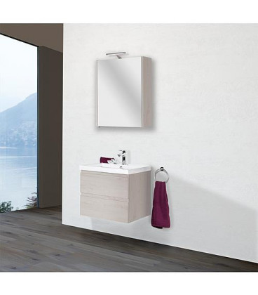 Kit meuble salle de bain ELAI série MBO, chene clair décor largeur 600mm, 2 tiroirs