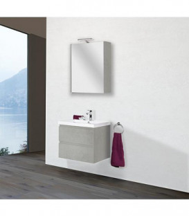 Kit meuble salle de bain ELAI Série MBO, chene gris pierre, largeur 600mm, 2 tiroirs