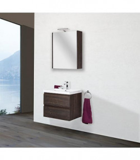 Kit meuble salle de bain ELAI Série MBO, chene foncé decor largeur 600mm, 2 tiroirs