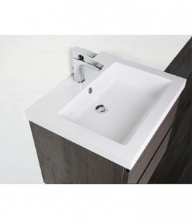 Kit meuble salle de bain ELAI Série MBO, chene foncé decor largeur 600mm, 2 tiroirs