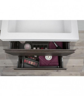 Kit meuble salle de bain ELAI Série MBO, chene foncé decor largeur 600mm, 2 tiroirs