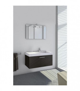 Kit meuble salle de bain ELISA chene fonce Serie MAA avec miroir