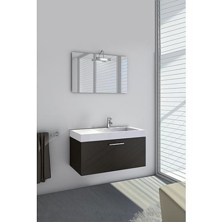 Kit meuble salle de bain ELISA chene fonce Serie MAA avec miroir