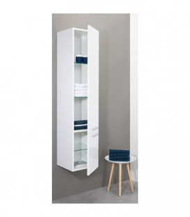 Armoire haute serie MAA 2 portes blanc brillant ouverture gauche lxHxP 350x1585x370 mm