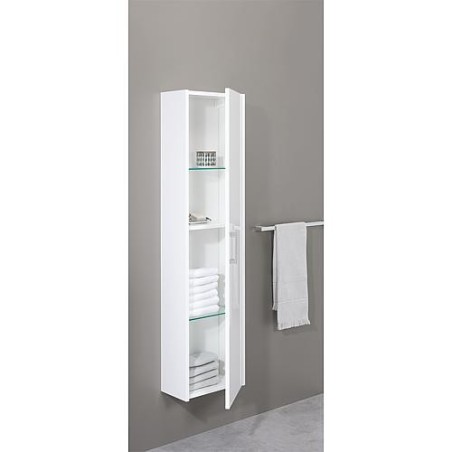 armoire haute MAA, 1 porte blanc brillant, butée à gauche 386x1500x206mm