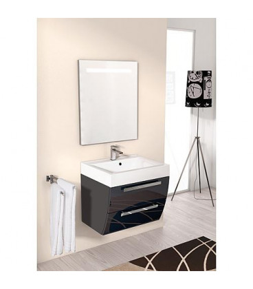 Kit meuble salle de bain ENNA Serie MAB anthracite brillant Largeur 600