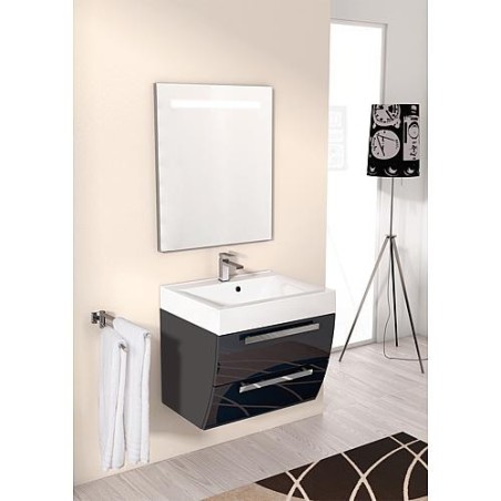 Kit meuble salle de bain ENNA Serie MAB anthracite brillant Largeur 600