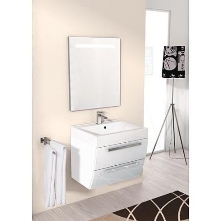 Kit meuble salle de bain ENNA Serie MAB blanc brillant largeur 600mm