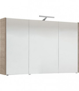 Armoire a glace avec éclairage Tranche écru et 3 portes 1050x750x188 mm