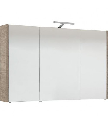 Armoire a glace avec éclairage Tranche écru et 3 portes 1050x750x188 mm