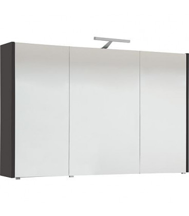 Armoire a glace avec éclairage anthracite brillant et 3 portes 1050x750x188 mm