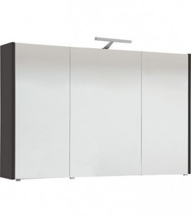 Armoire à glace avec luminaire anthracite mat 3 portes 1050x750x188mm