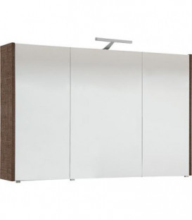 Armoire à glace avec eclairage Meleze marron clair - 3 portes 1050x750x188mm