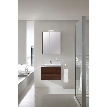 Kit de meuble de bain EOLA mélèze marron largeur 700mm 2 tiroirs