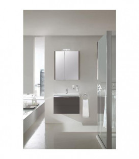 Kit de meubles de bain EOLA anthracite brillant largeur 700mm 2 tiroirs