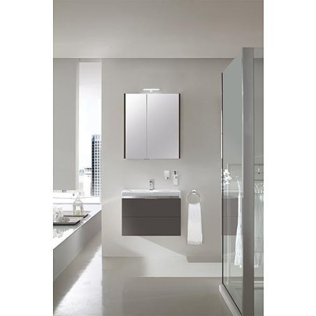 Kit de meubles de bain EOLA anthracite brillant largeur 700mm 2 tiroirs