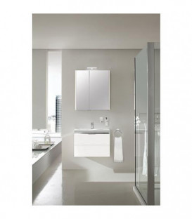 Kit de meubles de bain EOLA blanc brillant largeur 700mm 2 tiroirs