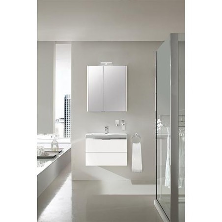Kit de meubles de bain EOLA blanc brillant largeur 700mm 2 tiroirs