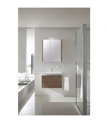 Ensemble salle de bain EOLA tranche marron largeur 700 mm