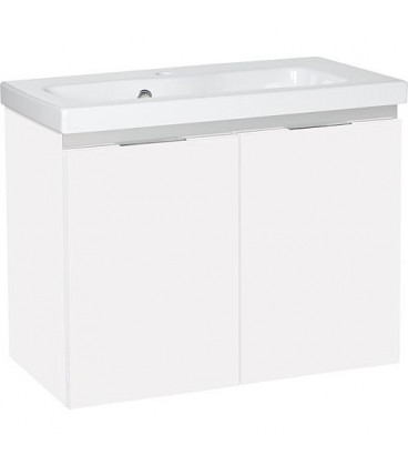 Meuble sous vasque + vasque EOLA blanc mat 2 portes 710x580x380mm