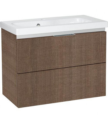 Meuble sous vasque + vasque EOLA tranche marron 2 tiroirs 710x580x380mm