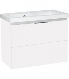 Meuble sous vasque + vasque EOLA blanc brillant 2 tiroirs 710x580x380mm